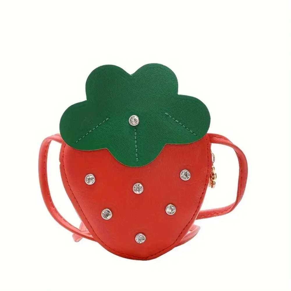 Girls Small Strawberry Crossbody Bag Purse - Picture 2 of 6